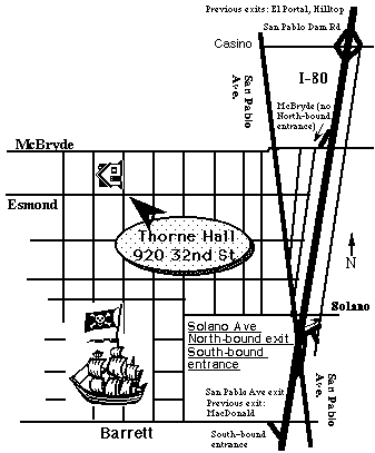 Map to Thorne Hall in Richmond